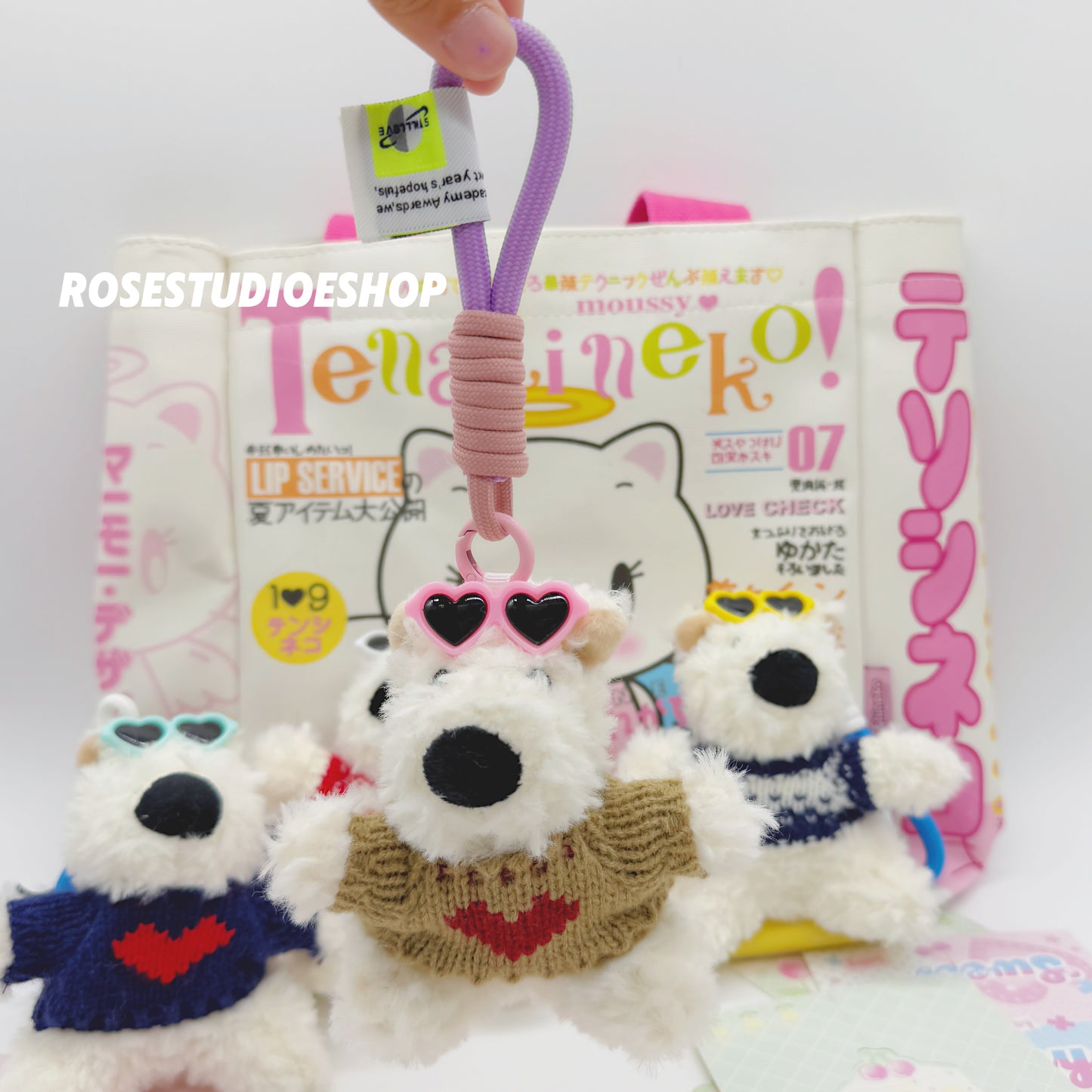 Pluchen West Highland White Terrier sleutelhanger