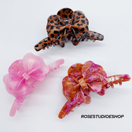 Grote strik acetaat haarclip